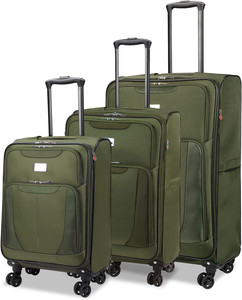 Set da Viaggio <span class=keywords><strong>in</strong></span> <span class=keywords><strong>Tessuto</strong></span> a 3 Pezzi, Valigia Espandibile Morbida con Ruote Girevoli, Borsa Grande da Stiva - Product Image 3