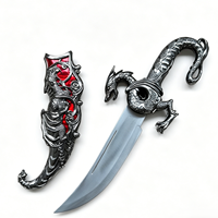 Dards décoratifs populaires de 45 cm et 1,0 kg, ornés de dragons orientaux, disponibles en rouge et bleu pour collection de cosplay
