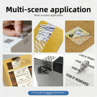 Étiquettes de sécurité en PET autocollantes, imperméables, anti-effraction, imprimées sur mesure, en forme de code-barres, en rouleau, pour usage industriel