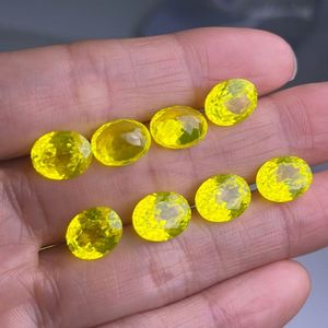 หินโกเมนสีเหลืองเรืองแสงโกเมนอะลูมิเนียมโกเมน Yttrium หินพลอยเทียมตัดทรงรี - Product Image 1