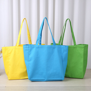 Sac de voyage uni écologique recyclable et réutilisable imprimé avec logo personnalisé sac fourre-tout vierge en toile biologique Calico - Product Image 2