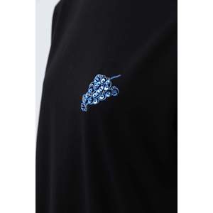 Tunique pour femme avec broderie de raisins à l'avant et de fruits à l'arrière - 10653TUN - NOIR - Product Image 2