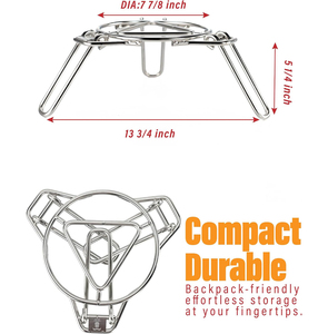 Support de <span class=keywords><strong>trépied</strong></span> en acier inoxydable pour ustensiles de cuisine en fonte Équipement de cuisson portable au feu de camp pour poêles à four hollandais - Product Image 4
