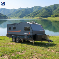 CAMPTRL Mini caravane de voyage moderne, norme américaine, compacte, pour le camping minimaliste et les escapades de fin de semaine