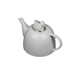 Tetera estilo Venecia de porcelana blanca pura, base redonda, forma de calabaza, tamaño grande, para el té de la mañana. - Product Image 1