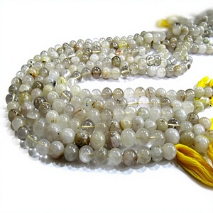 ลูกปัดรูไทเลตสีทองธรรมชาติทรงกลมขนาด 9-10 มม. ยาว 13 นิ้ว - Product Image 1