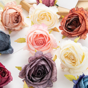 Couleur brûlée Artificielle Vintage Roses Faux Soie Rose Fleurs pour DIY Bouquets Pièce Maîtresse De Mariage Fête Maison Cuisine Décoration - Product Image 3