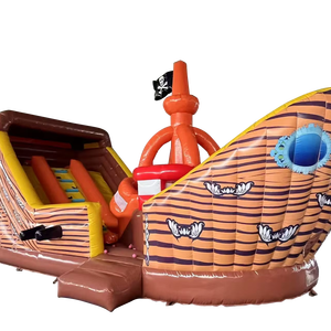 Bateau de pirate commercial sautant <span class=keywords><strong>garde</strong></span> du corps château rebondissant toboggan aquatique géant extérieur avec piscine - Product Image 1