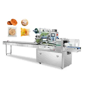 Snacks food Egg roll / Fruit bread Automatic horizontal wrapper machine