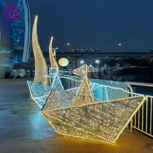 Décoration de rue en forme de bateau lumineux à LED 3D pour Noël, pour les fêtes et l'aménagement paysager, indice de protection IP65 - Product Image 4