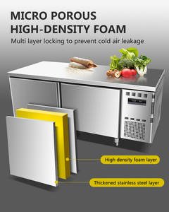 Réfrigérateur de comptoir commercial 380L à 2 portes en acier inoxydable 201, congélateur sous comptoir de 1,5 m pour <span class=keywords><strong>cuisine</strong></span> - Product Image 5