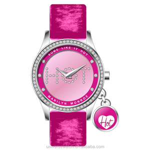 Fournisseur chinois, prix avantageux, montre pour fille rose personnalisée avec logo, quartz avec pierres, boîtier en acier inoxydable 316L, mouvement japonais ou <span class=keywords><strong>suisse</strong></span> U2728 - Product Image 1