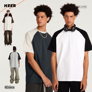 Raglan Tay Áo Tiêu Chuẩn Phù Hợp T-Shirt Màu Sắc Kết Hợp Chất Lượng Cao Tùy Chỉnh Thiết Kế Vòng Cổ Tees - Product Image 1