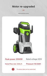 Nettoyeur Haute Pression Électrique Haute Puissance 2026 220V avec Pompe à Eau Automatique pour Voiture, Vélo, Maison, Jardin et Nettoyage <span class=keywords><strong>de</strong></span> Patio - Product Image 6