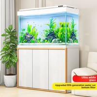 Aquarium d'extérieur grand format en verre ultra-transparent 500L-1500L avec filtre de fond intelligent et éclairage de luxe – Vente en gros usine