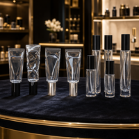 Atomizador de Perfume Transparente de 10 ml, Envase Vacío, Redondo y Alto, con Tapas de Spray en Negro, Plata y Dorado, Botellas de Perfume de Vidrio con Pulverizador de Niebla Fina