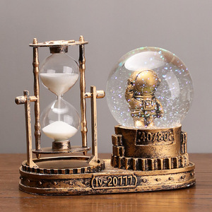 Eiffel Tower Crystal Ball Hourglass Desk Ornament Lighted Birthday Gift Resin <b>Decorative</b> Item Single Piece Package - Product Image 4