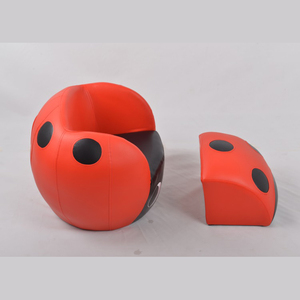Coccinelle moderne et confortable en PVC canapé pour enfants forme ronde avec repose-pieds pour chambre et salon - Product Image 6