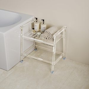 Chaise de douche en acrylique Heqing avec accoudoirs 40x40x60 cm transparente renforcée pour personnes âgées, équipement de sécurité pour la salle de bain - Product Image 2