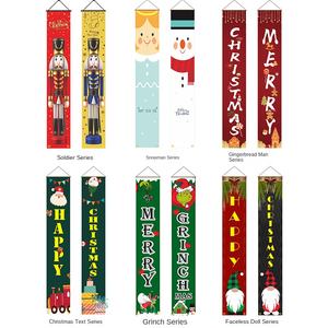 Drapeau de Noël transfrontalier avec couplets, Père Noël et figurine <span class=keywords><strong>sans</strong></span> <span class=keywords><strong>visage</strong></span>, pour une ambiance rectangulaire en cour et une décoration extérieure - Product Image 3