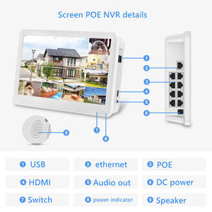 Jianvision 8MP 4k 8-kênh IP Hệ thống camera với 12-inch màn hình LCD và PoE âm thanh video giám sát NVR Built-in - Product Image 6