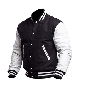 Vestes universitaires d'hiver légères et respirantes de style High Street pour hommes avec col montant Logo avant Design à capuche 100% laine - Product Image 1