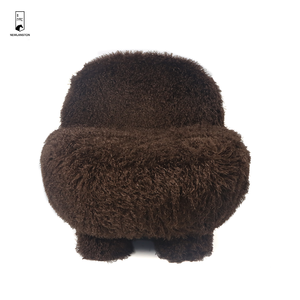 Poltrona in Peluche Effetto Pelliccia - Divano Singolo in Finta Pelliccia a Pelo Lungo - Poltrona Morbida in Tessuto Teddy per Arredamento Moderno Casa e Hotel - Product Image 3