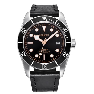 Montre-bracelet analogique Corgeut 41 mm en saphir étanche pour homme, mécanique automatique avec bracelet en cuir de 22 mm, résistante à l'eau - Product Image 1