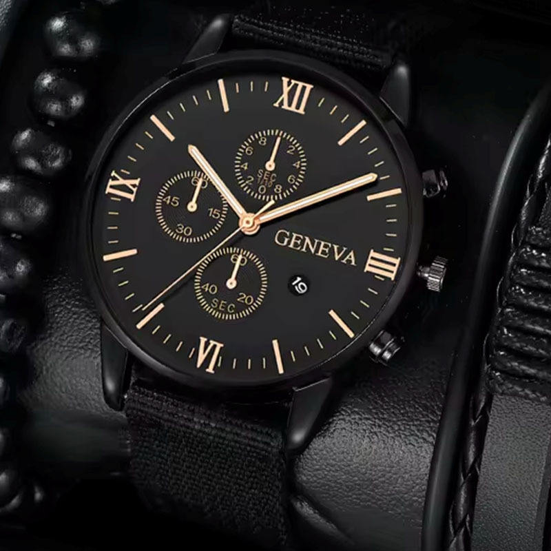 Cinturino in tela nera guscio nero