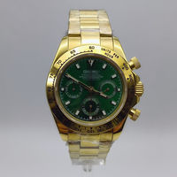 Jam Tangan VK63 Movement, Kalender Perak Putih, Bahan Baja Tahan Karat 904L, Enam Jarum, Timer Tersegmentasi, Jam Tangan Pria