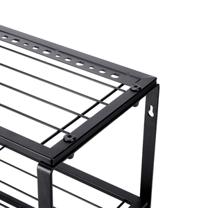 맞춤형 고하중 전동 공구 3단 정리대 벽걸이형 메탈 차고 선반 7구 드릴 걸이 수납 랙 - Product Image 5