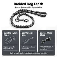 2026 New Handwoven Grey Dog Leash Lightweight Durable Yard Play Daily Dog Walk Essential Pet Supplies