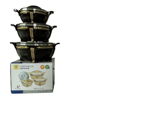 Ensemble de casseroles isothermes contemporaines en acier inoxydable, empilables, 3L, 7L, 10L, pour cuisine, fêtes, pique-niques et conservation des aliments - Product Image 1