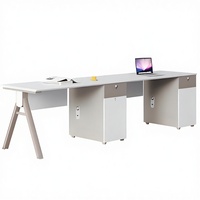 Poste de travail de bureau moderne en bois pour 2 personnes avec cloison, mobilier de direction, table pour personnel