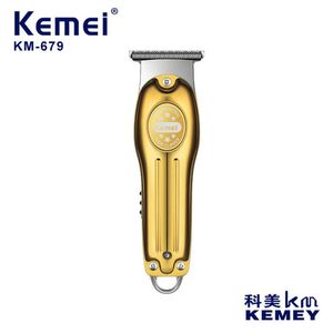 Tondeuse à cheveux Kemei KM-679 USB, corps métallique brossé écologique, pour salon et usage domestique, tête d'huilage automatique, cadeaux promotionnels d'affaires - Product Image 4
