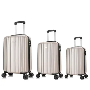 热卖3 pcs重量轻，牢不可破的ABS手推车手提箱Maletas De Viaje旅行包迷你行李旅行