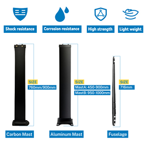 Hidroala de Carbono Serie 01 de Alta Dureza, Resistente al Desgaste, para Tabla de Surf con Bomba de Aire - Product Image 3