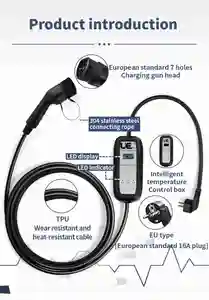 UE-BZ7 पोर्टेबल ईवी चार्जर 7KW/32A बुद्धिमान इलेक्ट्रिक कार चार्ज ढेर 7KW सीसीएस एसी EV इलेक्ट्रिक वाहन बैटरी ईवी चार्जर