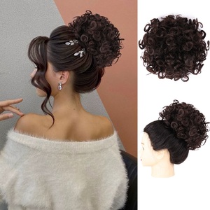 Nouveau Style Haute Bouffée Désordonné <span class=keywords><strong>Chignon</strong></span> Perruque Extensions Grand Bouclé Clip Cordon Cheveux Lâche Vague <span class=keywords><strong>Chignon</strong></span> Perruque Trame De Cheveux Trame Unique - Product Image 1