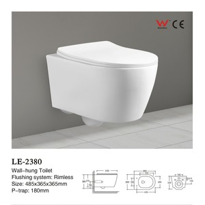Inodoro suspendido CR C012 sin borde, con descarga, 490x340x360mm, para casa u hotel - Product Image 3