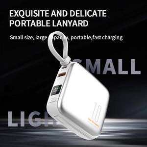 OEM Batterie Externe Fast <b>Charging</b> Portable Charger PowerBank 10000Mah Power Bank 20000mah With Built in Type C <b>Cable</b> for Phone - Product Image 4