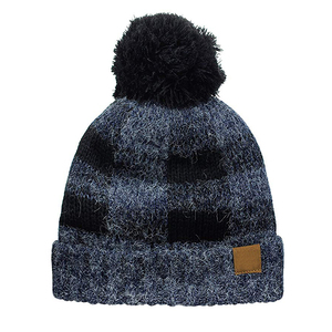 Bonnet en acrylique 100 % extensible doux pour femme, motif écossais <span class=keywords><strong>Buffalo</strong></span>, revers camouflage, pompon, doublure duveteuse, personnalisable - Product Image 4