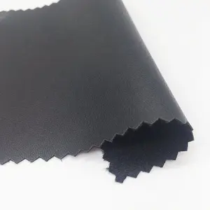 Excellent Quality pu leather 0.6MM thick litchi leather soft suede backing PU garment leather