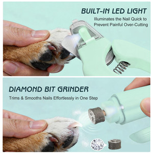 Ensemble coupe-ongles électrique 2 en 1 pour animaux de compagnie avec lime <span class=keywords><strong>à</strong></span> ongles rechargeable USB C, ciseaux <span class=keywords><strong>à</strong></span> faible bruit pour chiens de petite, moyenne et grande taille - Product Image 5