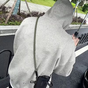 Sweat à capuche pour homme de qualité supérieure, poids lourd 340 g/m², motif uni, respirant, coupe classique, streetwear premium uni - Product Image 5