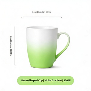 Tasses en céramique en forme de tambour aux couleurs dégradées, créatives et élégantes, parfaites pour offrir en cadeau ou comme tasse à boire pour les filles - Product Image 4