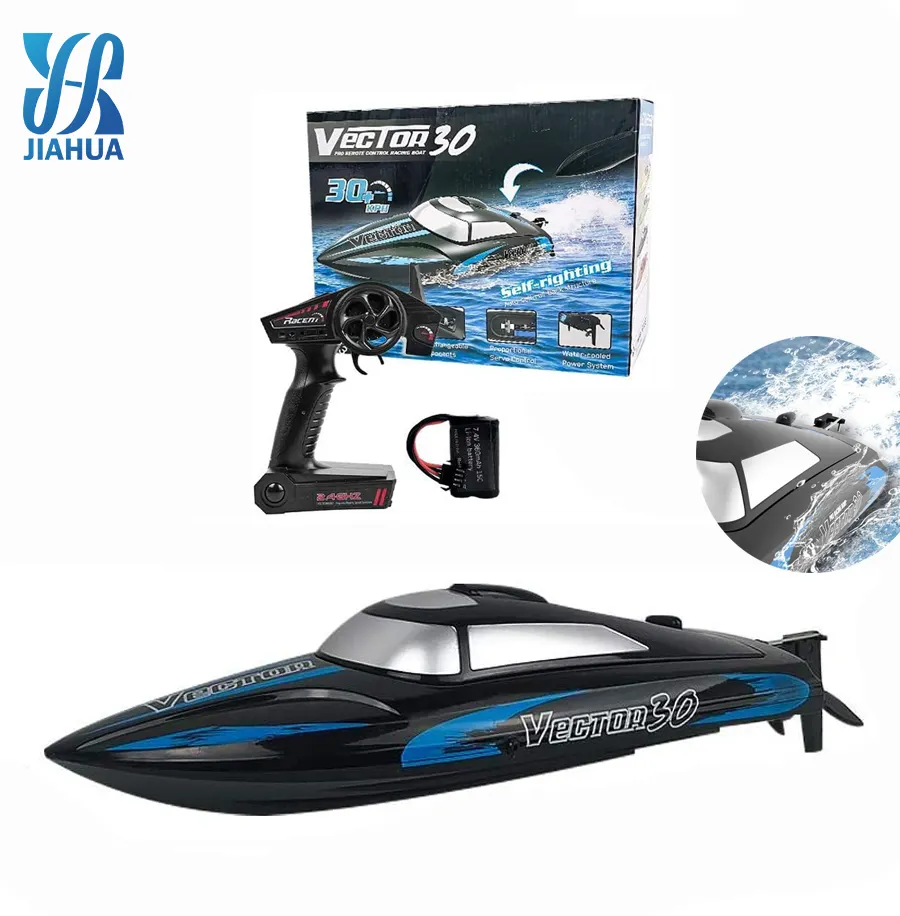 New 2.4Ghz Fast Racing Boat With 30+KPH RC Speed Boat Self-righting Reverse Waterproof Brand Electric Toy Boat With High Quality