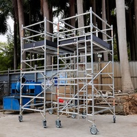 Tour mobile d'échafaudage Layher en aluminium à montage rapide 1,4 x 2,5 x 4 m – Système d'échafaudage mobile