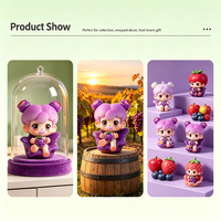 Boneka Figur PVC Mini Blind Box Gadis Anggur Ungu, Koleksi Lucu, Hadiah Ulang Tahun, Tersedia, Custom OEM, Grosir Pabrik