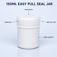 Pot en plastique HDPE à large ouverture de 150 ml avec joint à ouverture facile pour l'emballage de crème, d'onguent et de compléments alimentaires
